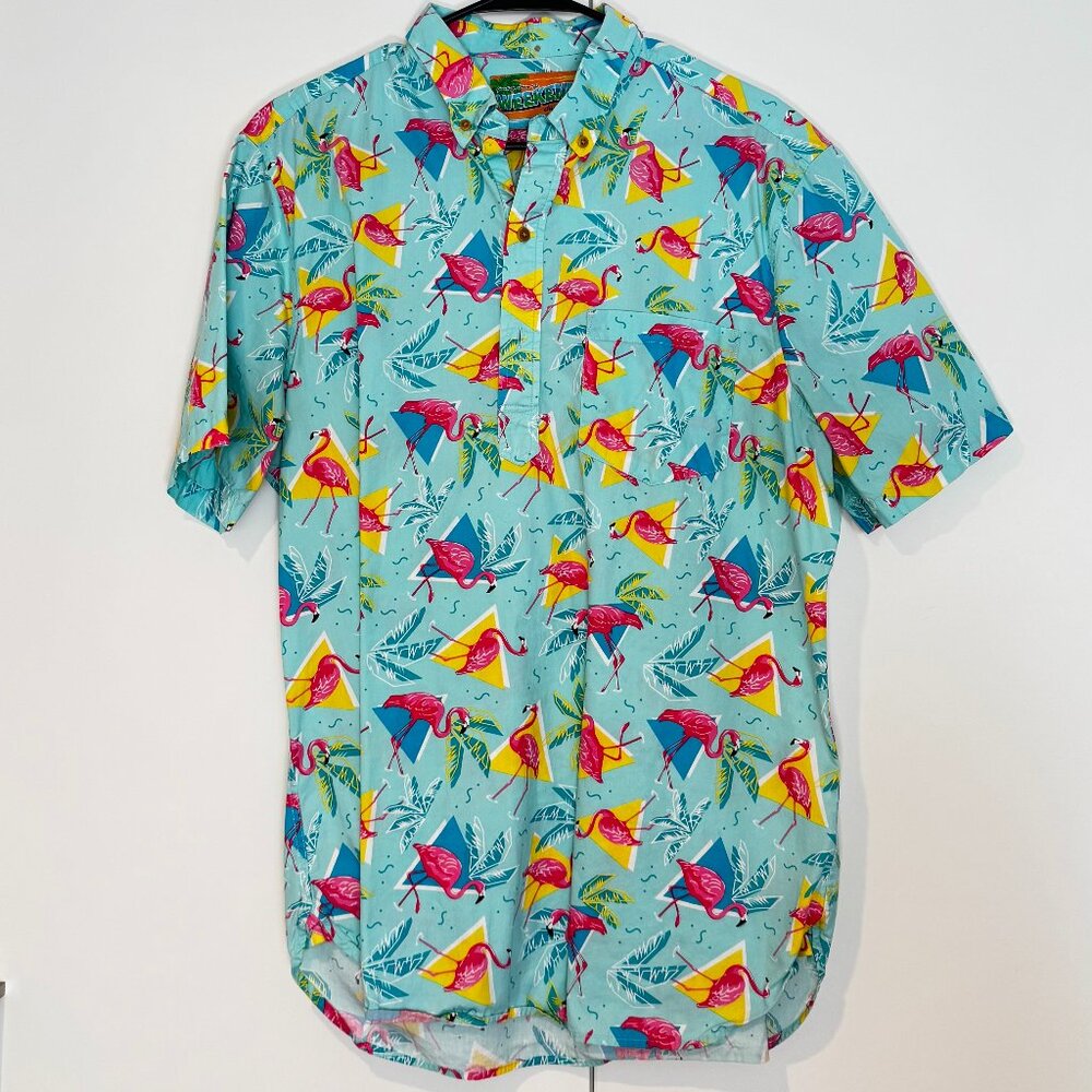 Chubbies SS button down - XL - flamingos